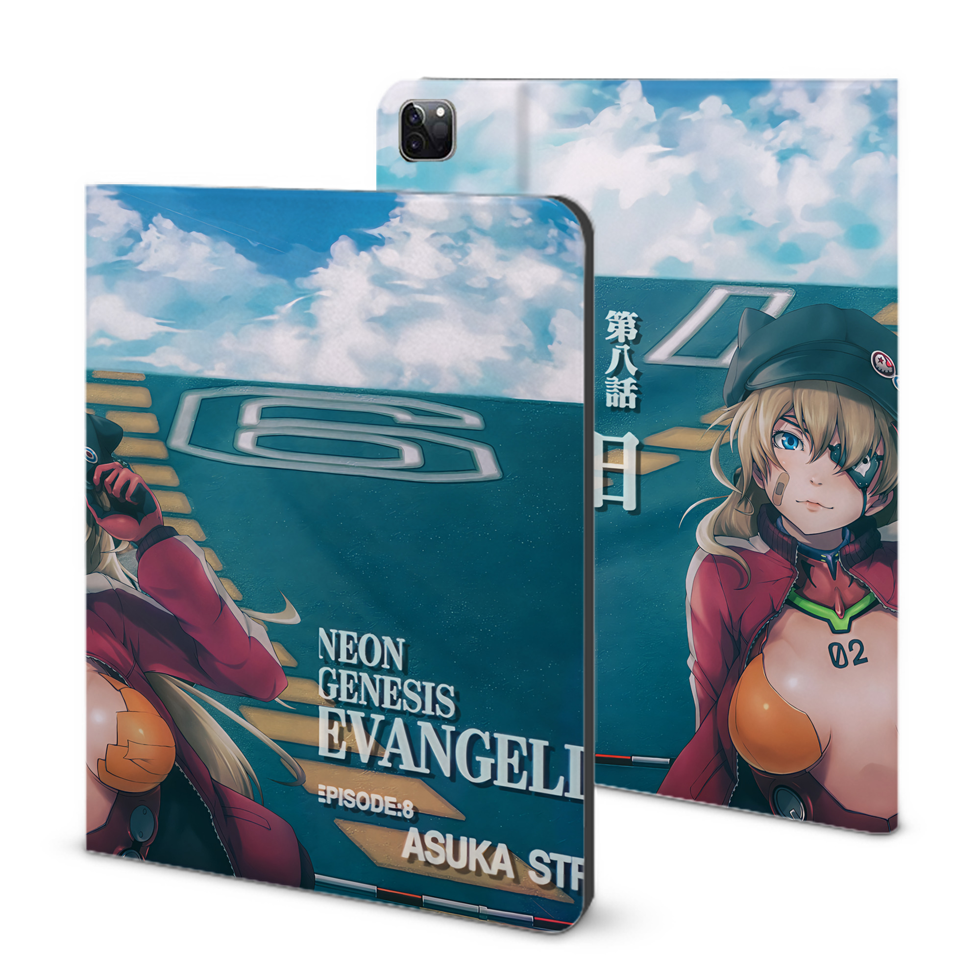 （画像用） EVA 新世紀エヴァンゲリオン IPad ケース ブック型 PUレザー TPU 耐衝撃 軽量 薄型 ペン収納なし 全面保護 IPad 各モデル対応